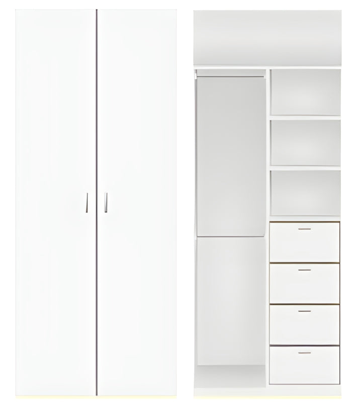 2 door MDF hinged door wardrobe