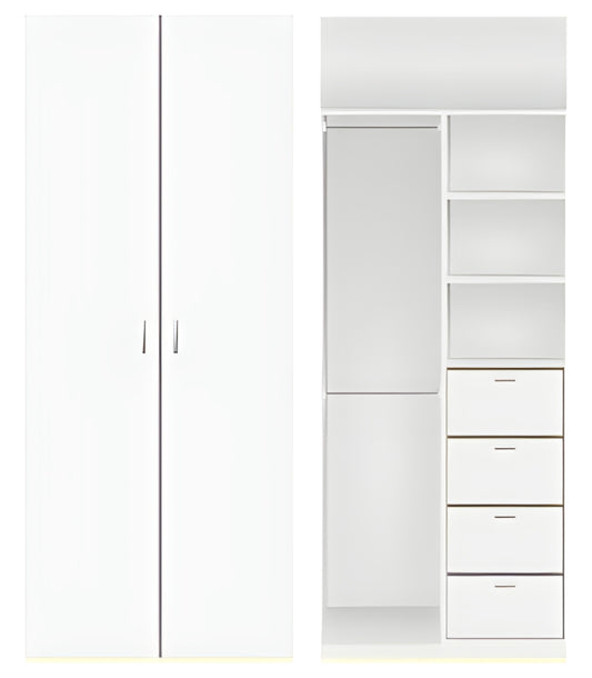 2 door MDF hinged door wardrobe
