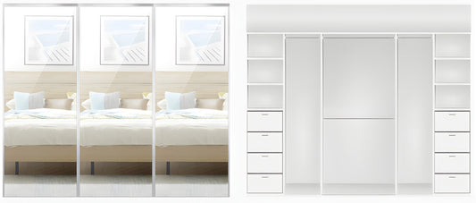 3-Door Mirror Wardrobe