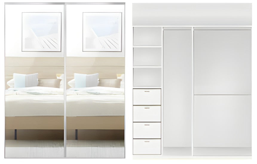 2-Door Mirror Wardrobe