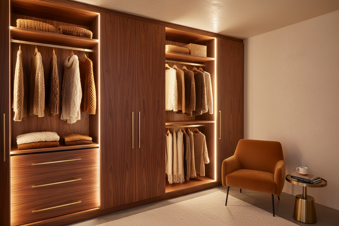 Choosing the Right Wardrobe Finish for a Warm Winter Aesthetic