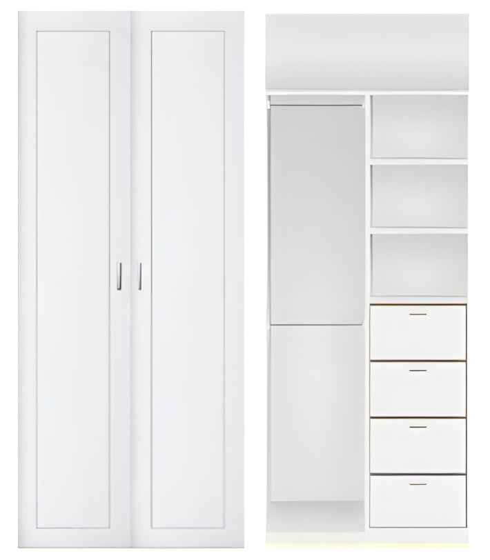 2 door Polyurethane hinged door wardrobe (1 panel door layout)