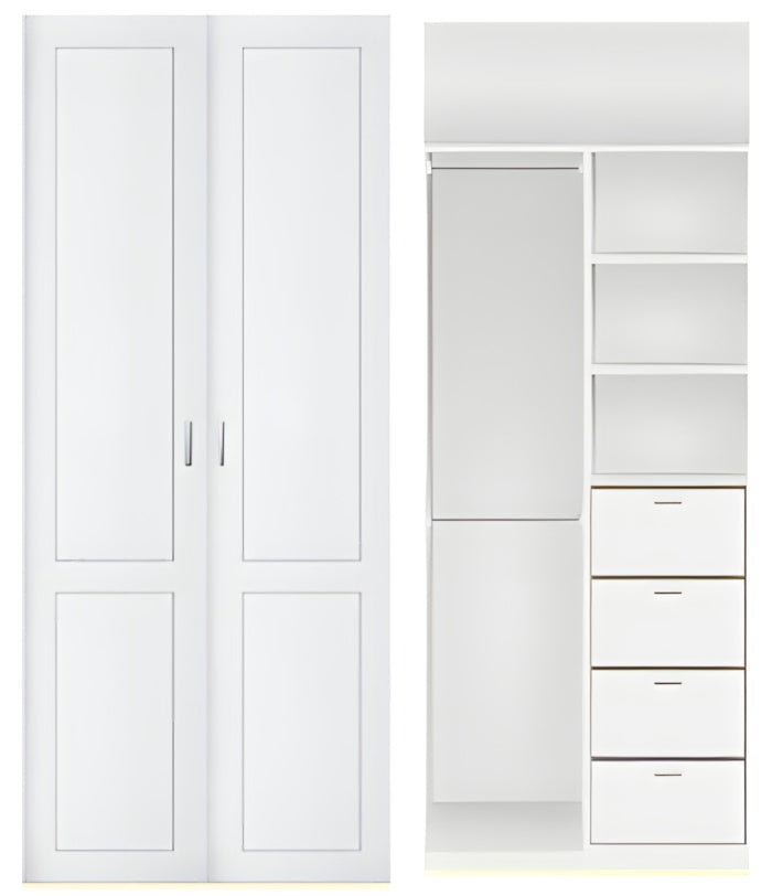 2 door Polyurethane hinged door wardrobe (2 panel door layout)