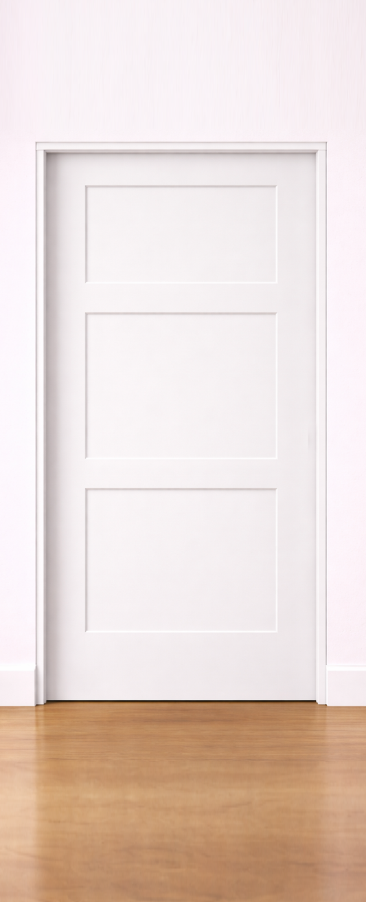 Routed 3 Panel Polyurethane Wardrobe Sliding door