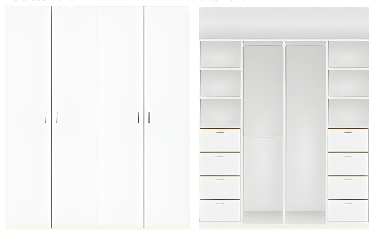 4 door MDF hinged door wardrobe