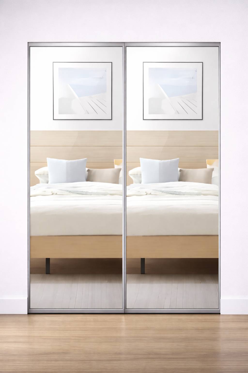 2-Doors and tracks only MIRROR and COLOUR GLASS