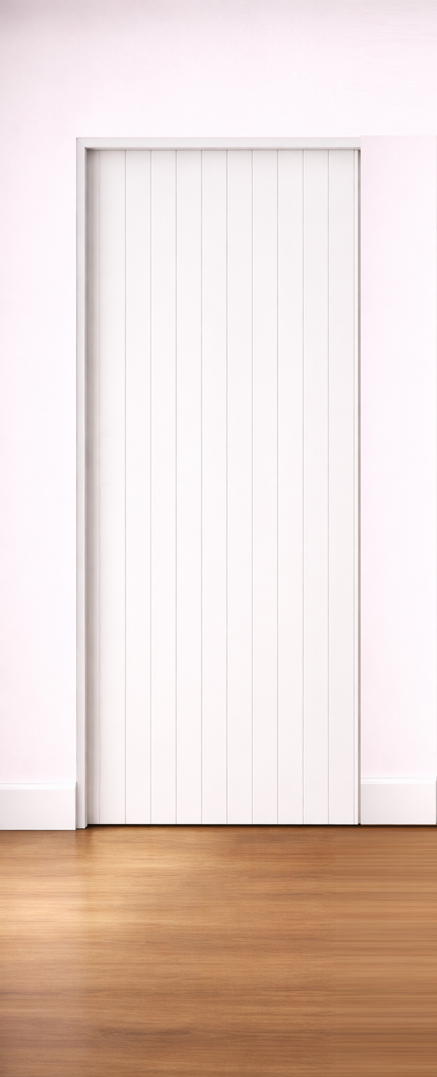 Vee Groove  Polyurethane Wardrobe Sliding door